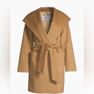 Max Mara  Rialto Camel Hair Hooded Wrap Coat, IT/J 42, US 8, FR 40, UK 10, MX 30